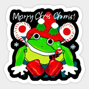 Frog Merry Christmas Mashup Sticker